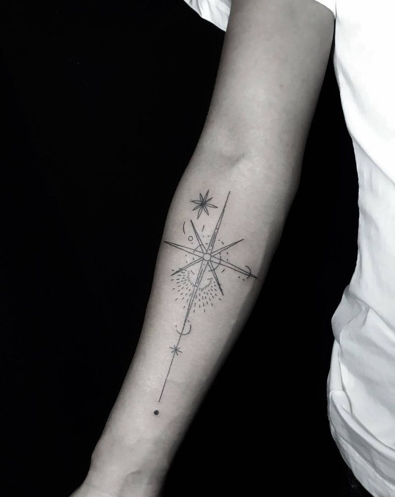 指南针纹身图片