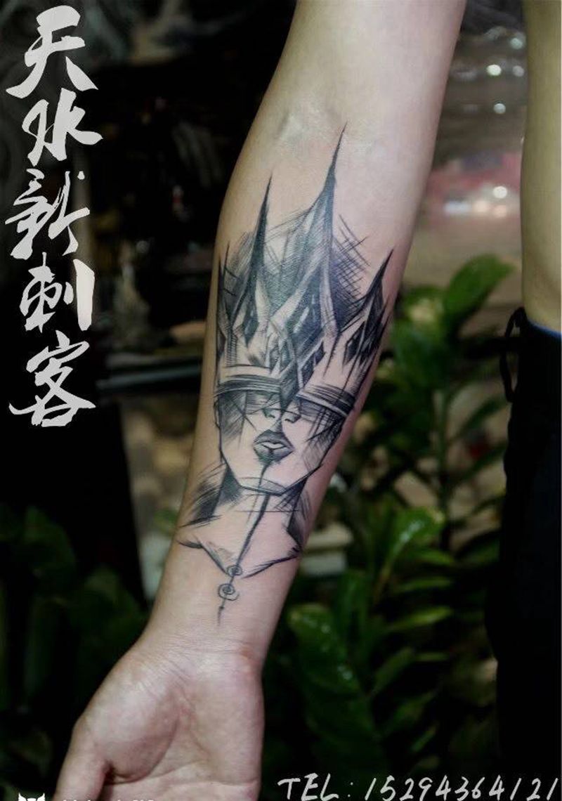 几何图案纹身图片