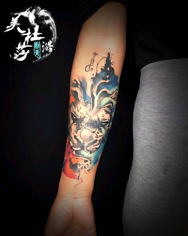 狮子座纹身图片