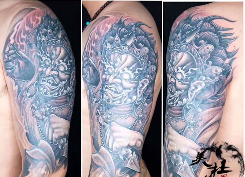 秽迹金刚遮盖。纹身图片_成品手臂传统鬼神纹身图案