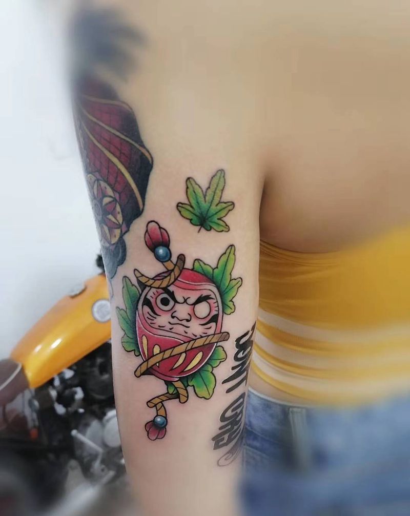 达摩蛋纹身图片_手臂达摩蛋纹身图案