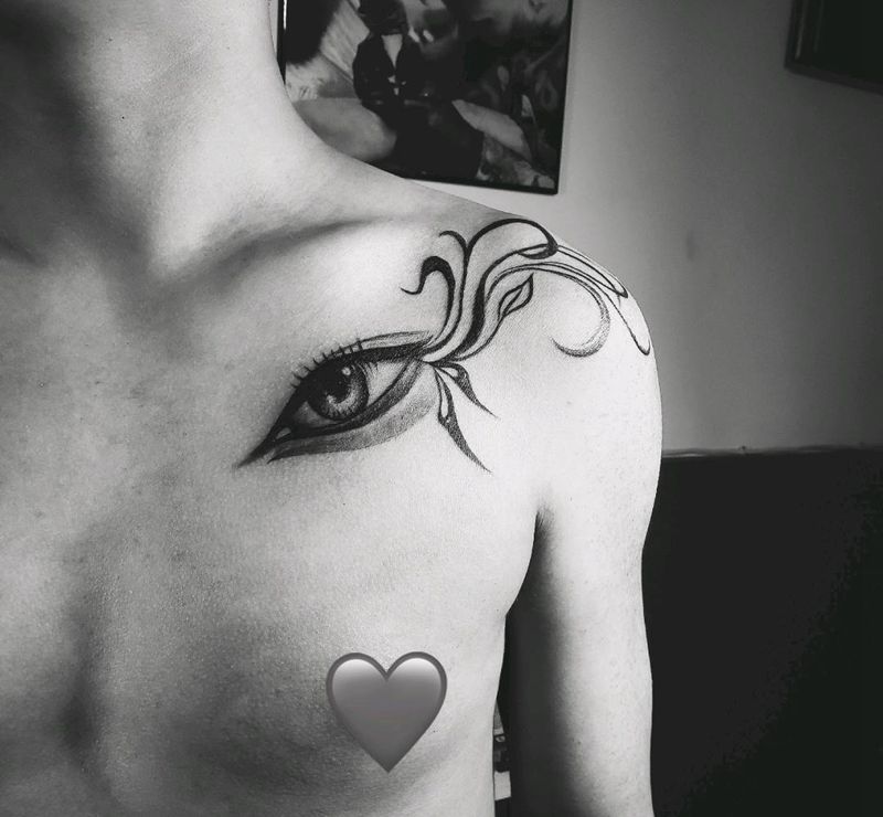 幻觉纹身图片_肩部纹身图案