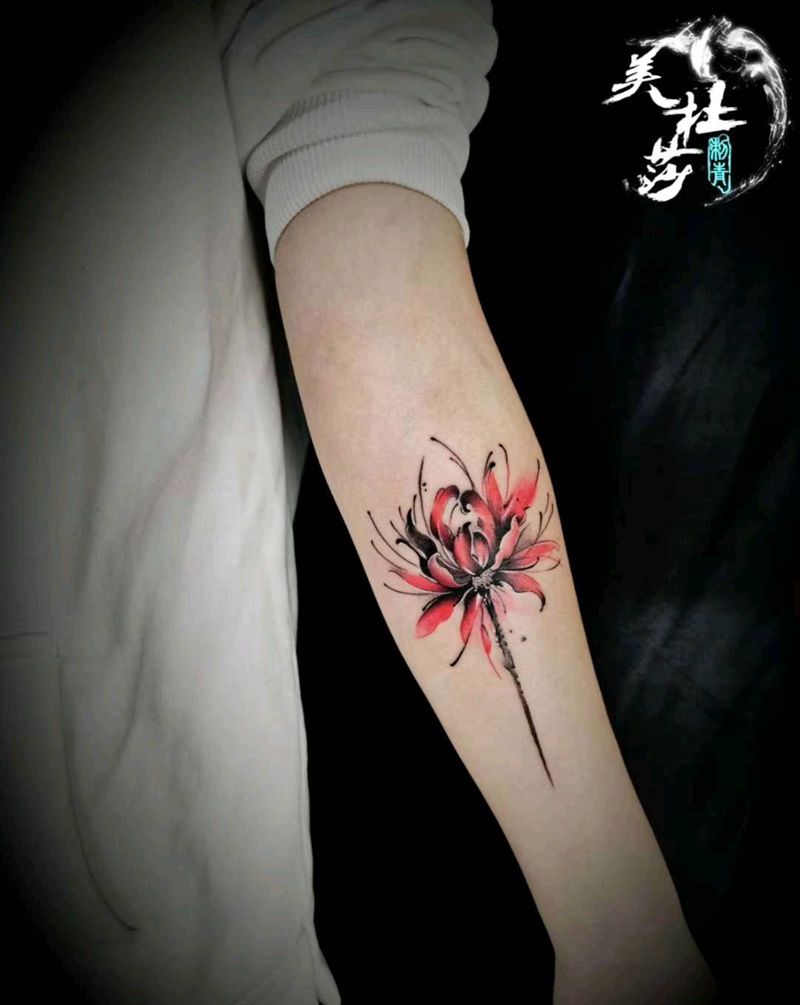 彼岸花纹身图片_手臂纹身图案