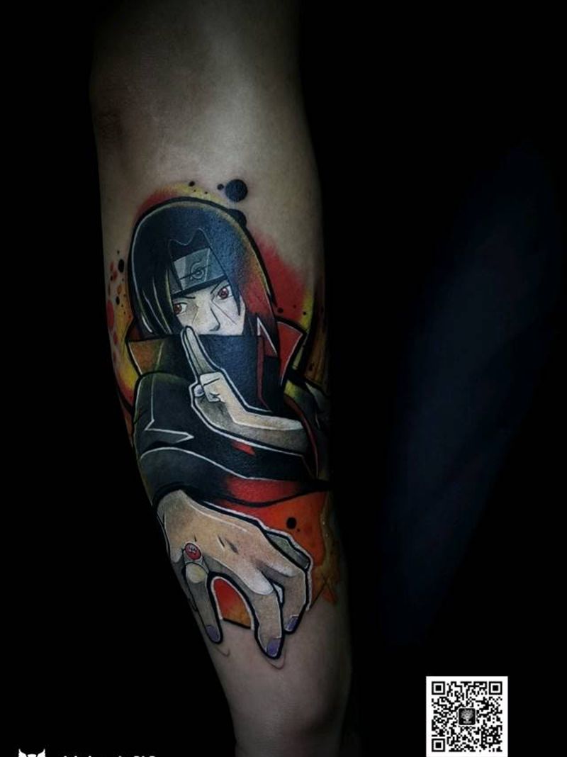 宇智波鼬纹身图片_手臂New School纹身图案