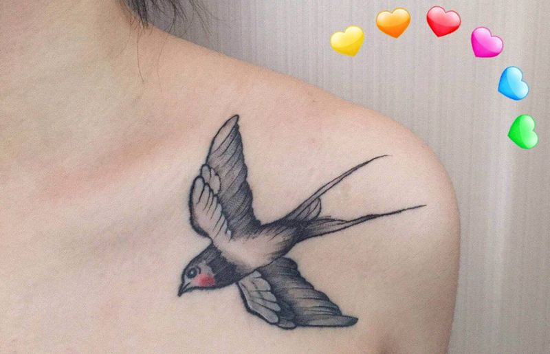 恢复了的小燕子纹身图片