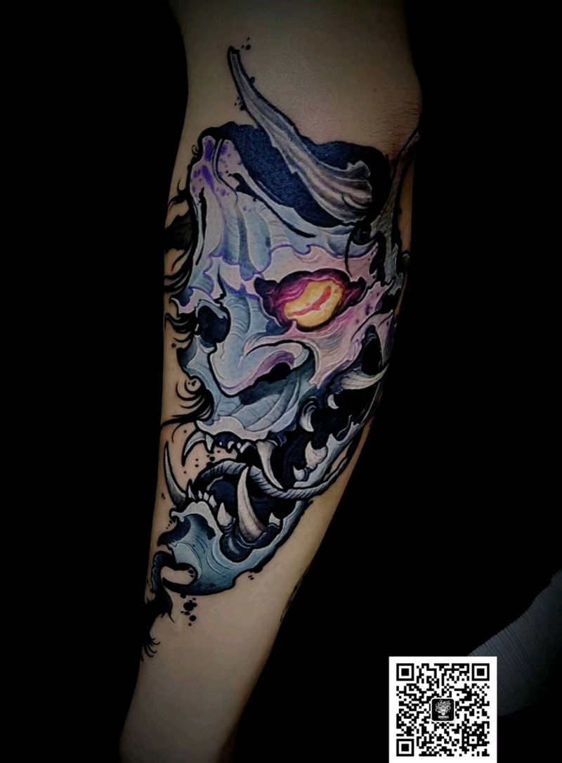 般若纹身图片_手臂New School纹身图案