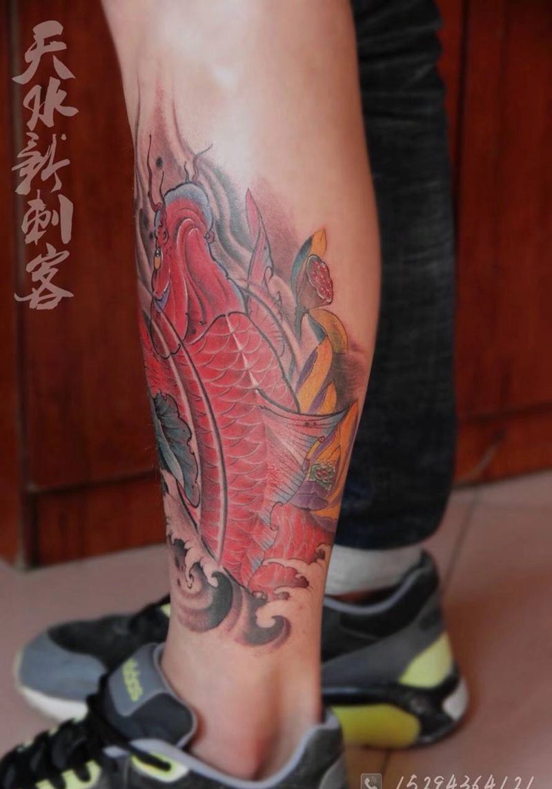 红鲤鱼纹身图片