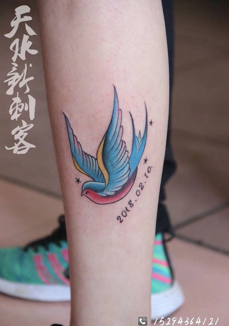 小彩色纹身图片