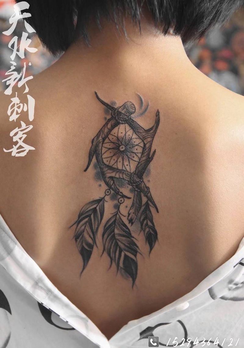 捕梦网纹身图片