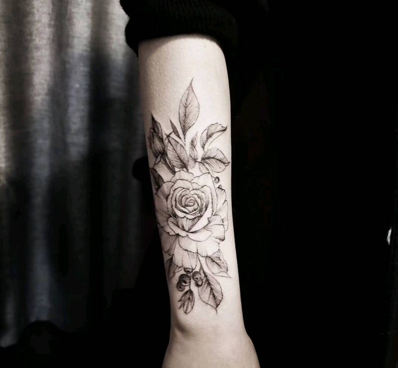 素花作品纹身图片_手臂纹身图案