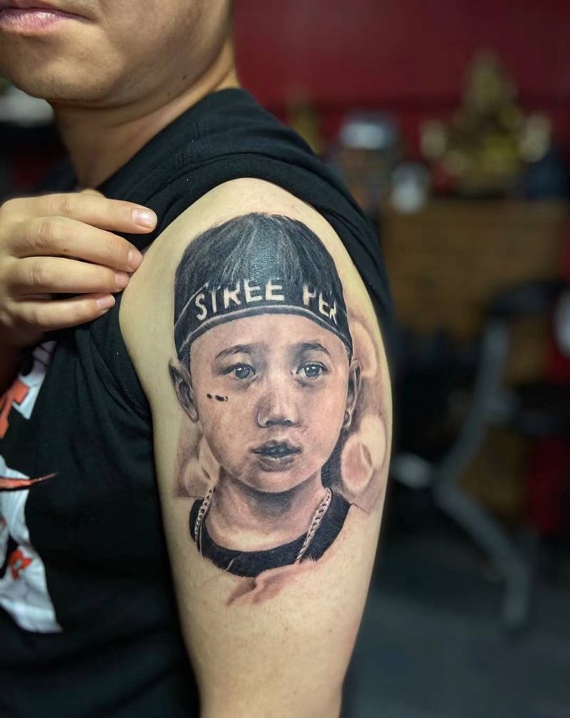 肖像纹身图片_手臂欧美写实纹身图案