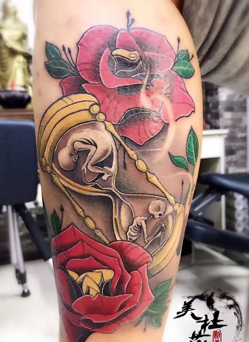 原创沙漏。纹身图片