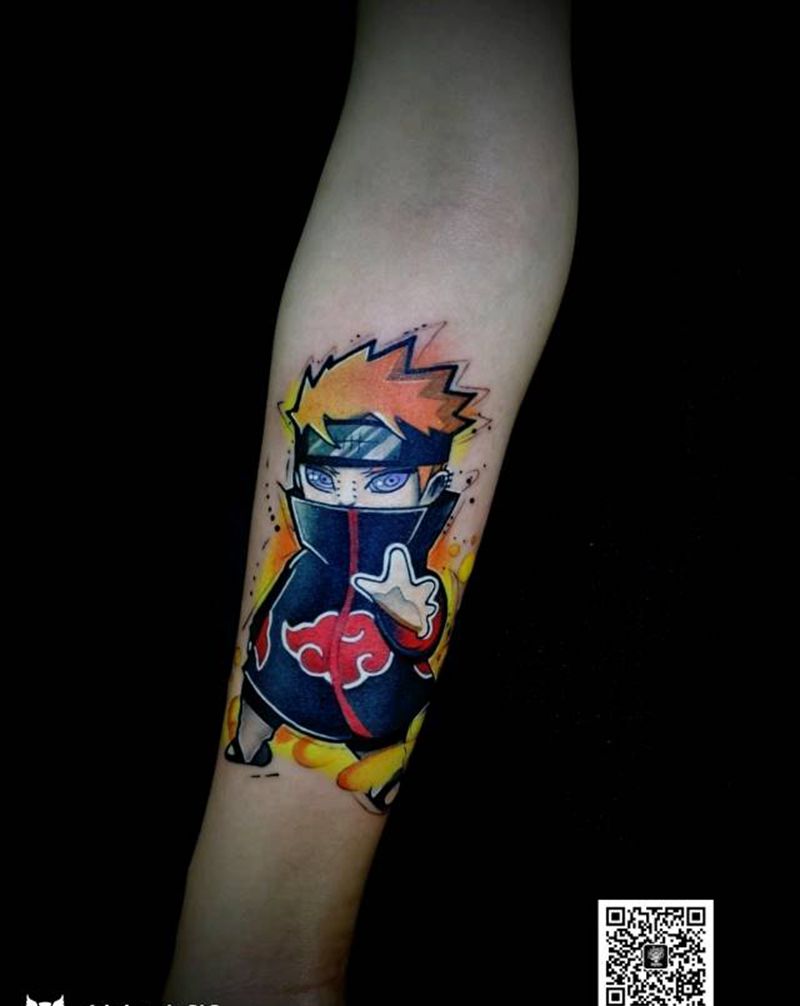 佩恩纹身图片_手臂New School纹身图案