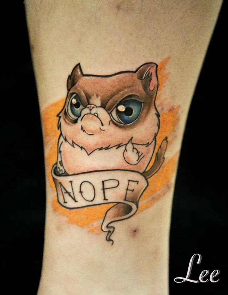 彩色小图纹身图片_腿部纹身图案