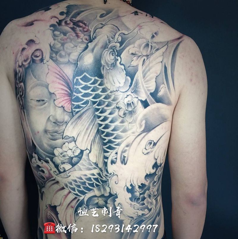 佛语鲤鱼纹身图片