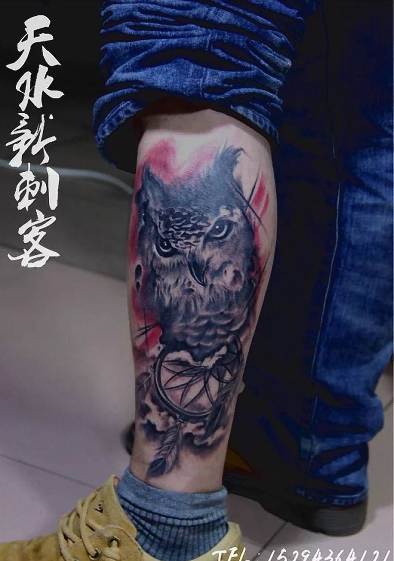 小腿。纹身图片