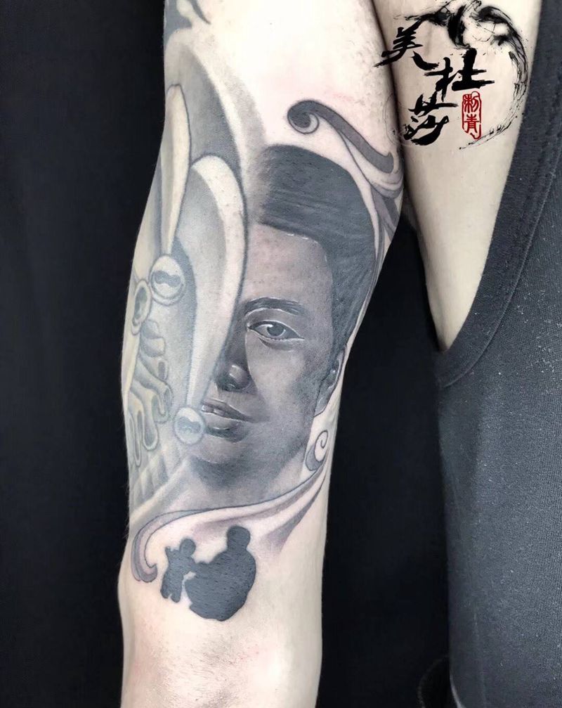 为客人设计的父爱纹身图片