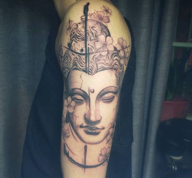 佛纹身图片_手臂纹身图案