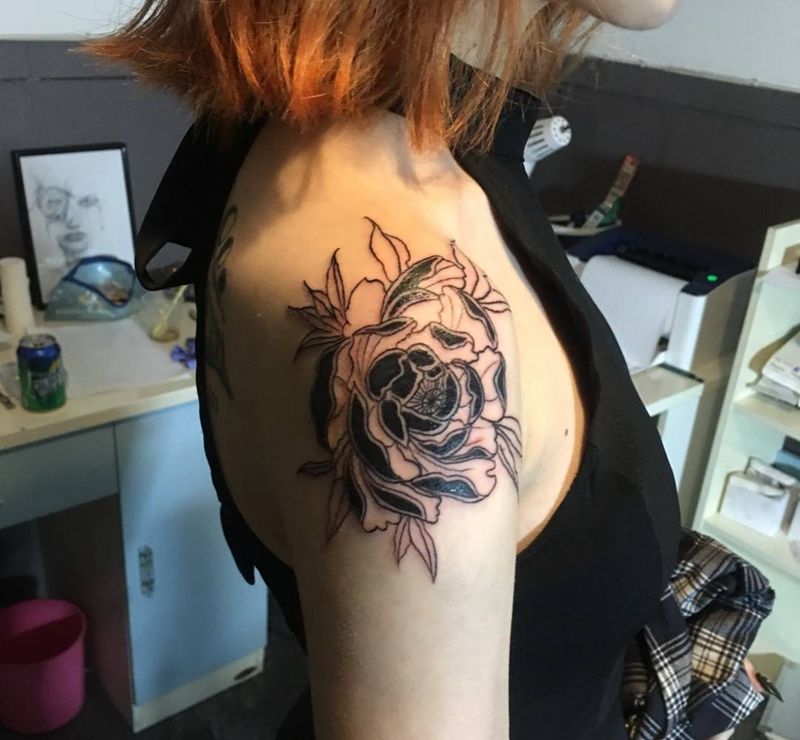 原创牡丹纹身图片