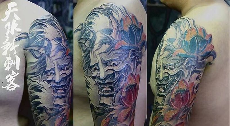 大臂般若纹身图片