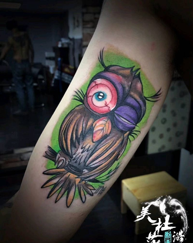 情侣纹身—猫头鹰纹身图片