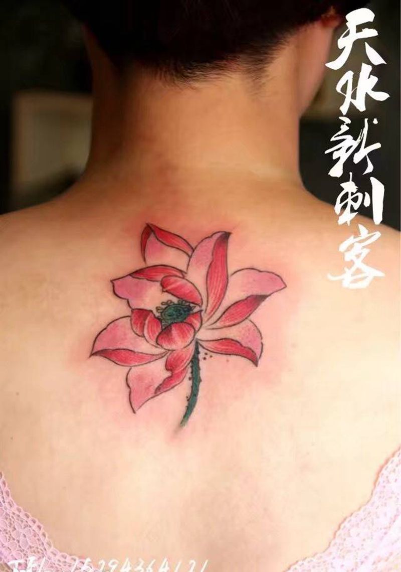 莲花纹身图片