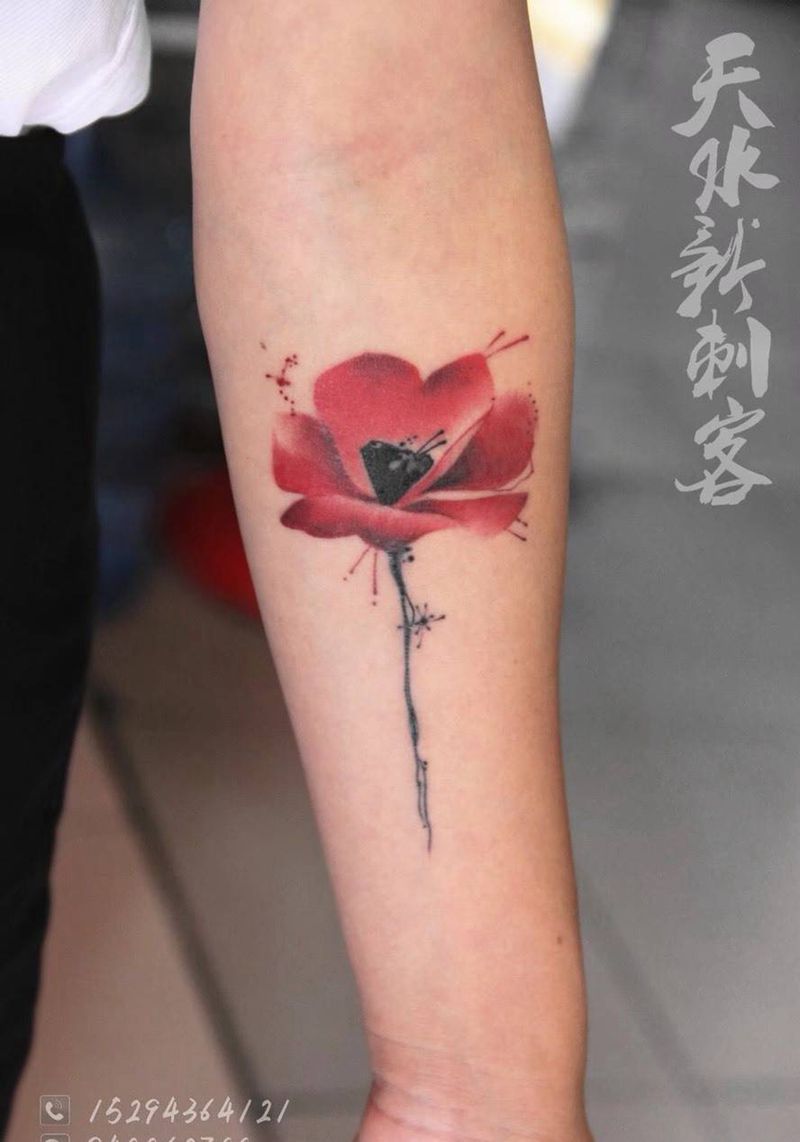 罂粟花纹身图片