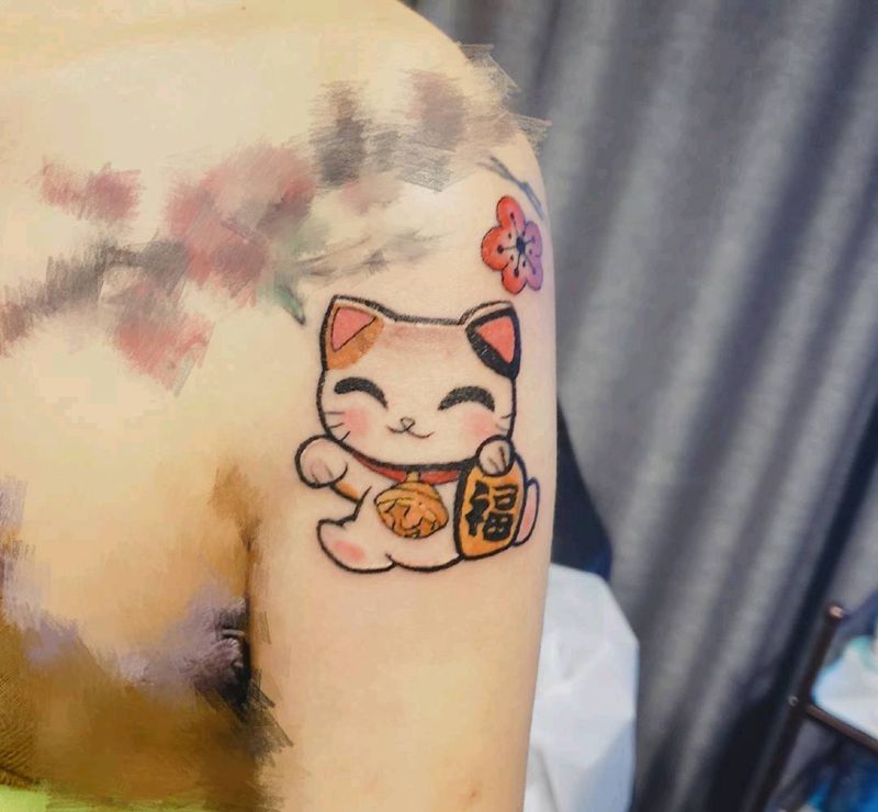招财小咪纹身图片