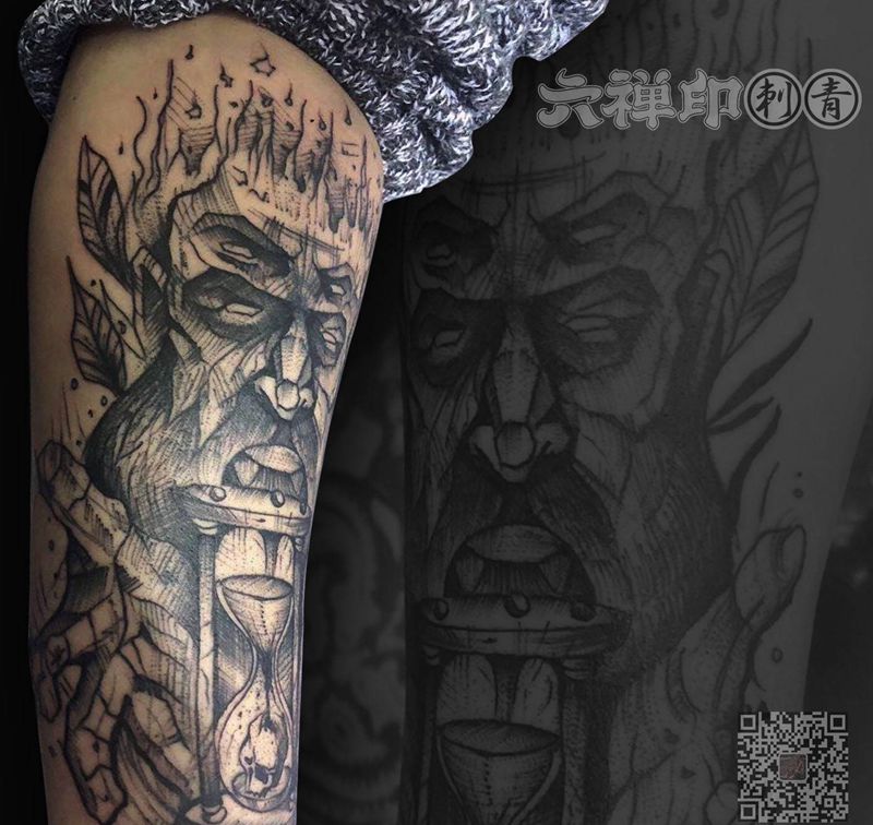 树神纹身图片_手臂New School欧美写实纹身图案
