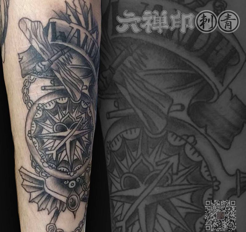 网图纹身图片_手臂欧美写实New School纹身图案