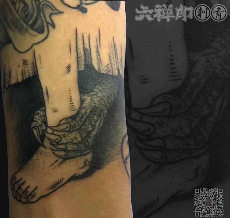 人纹身图片_手臂New School点刺纹身图案