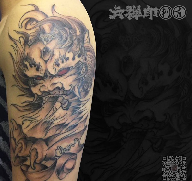 貔貅纹身图片_手臂新传统老传统纹身图案