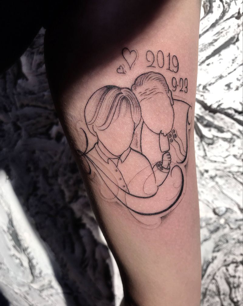 人像简笔纹身图片_手臂纹身图案