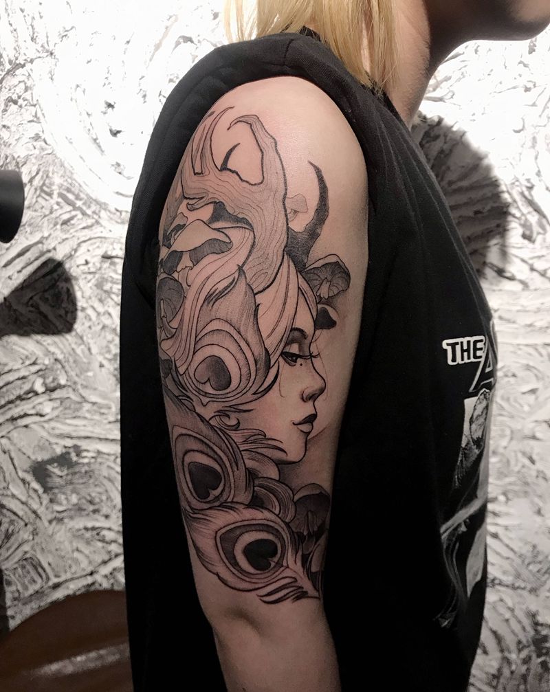 鹿纹身图片_手臂New School纹身图案