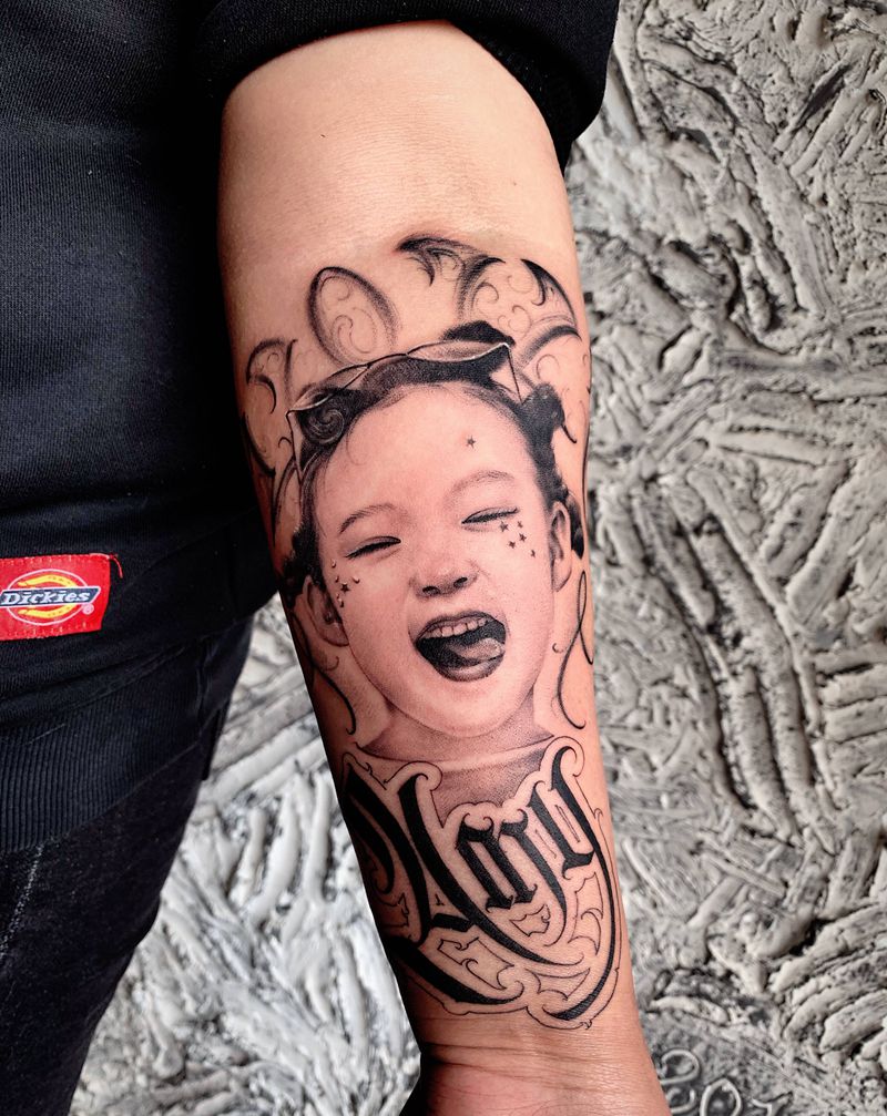 肖像纹身图片_手臂纹身图案