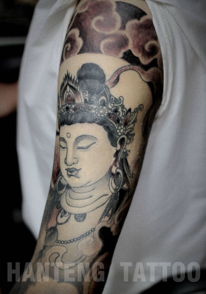 普贤菩萨纹身图片_手臂新传统纹身图案