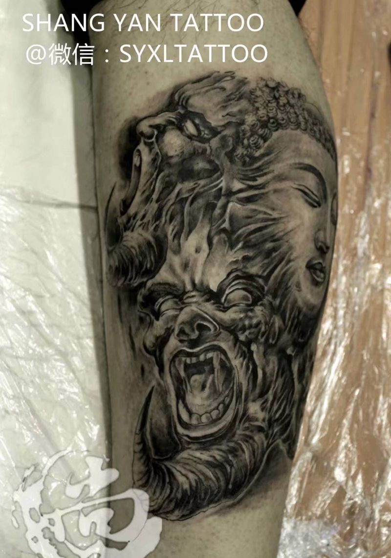 佛魔纹身图片