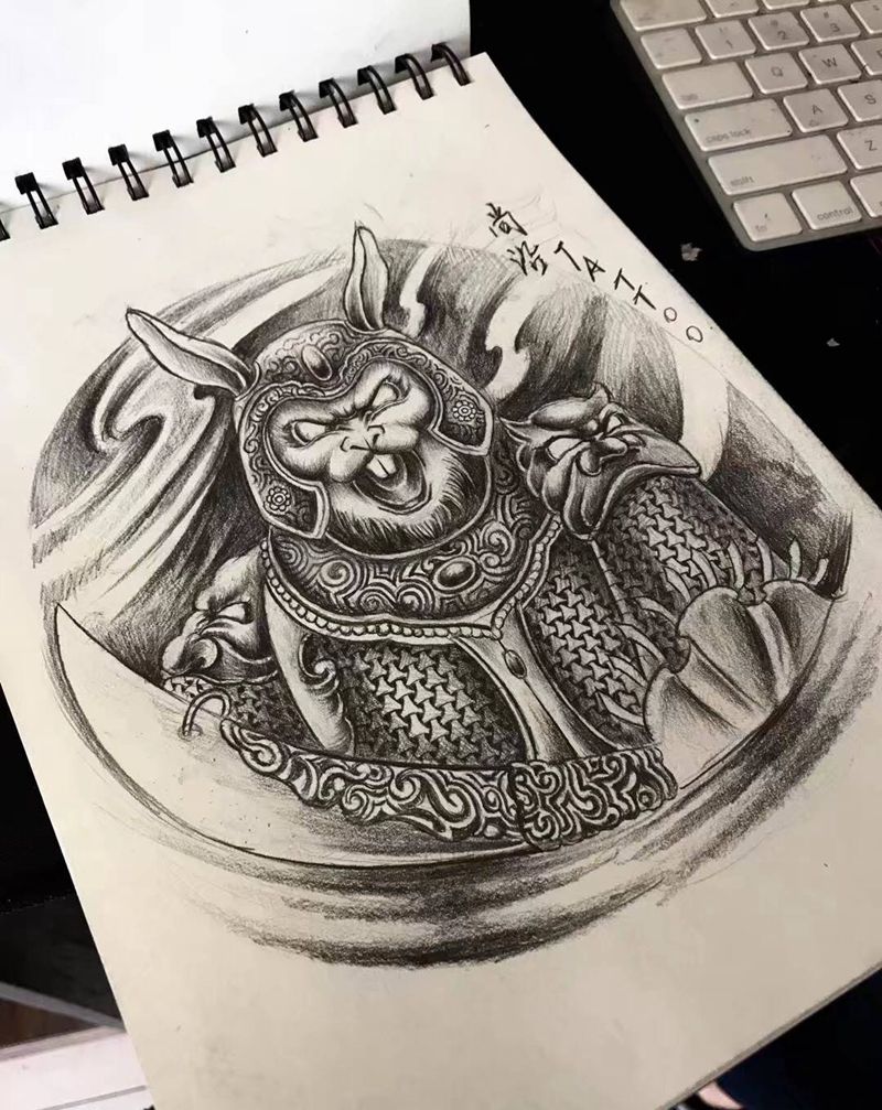 兔将军纹身图片