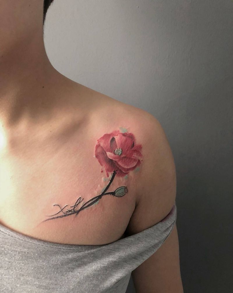 罂粟花纹身图片