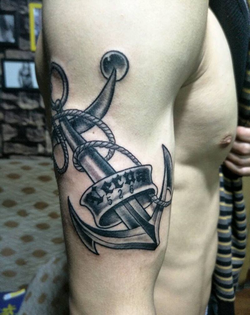 船锚。。纹身图片