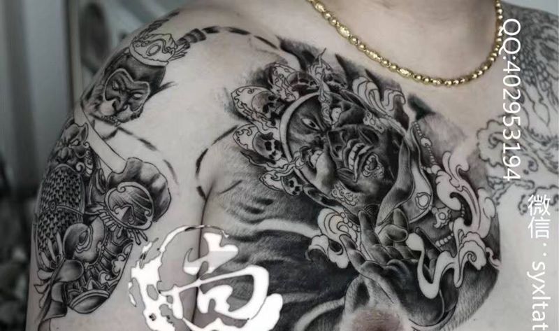 大黑天半甲纹身图片