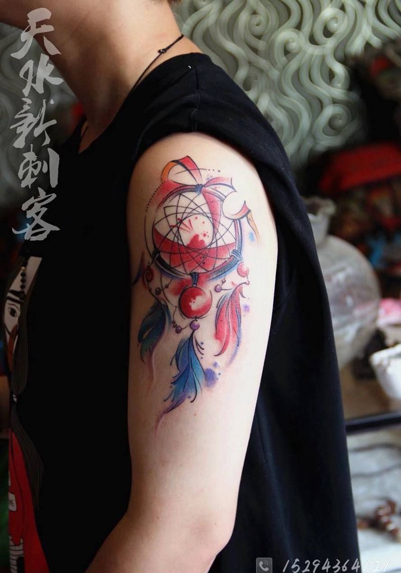 捕梦网纹身图片