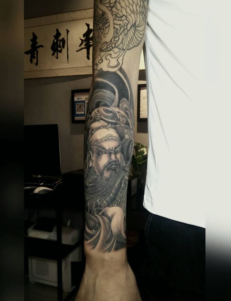 关聖帝君纹身图片