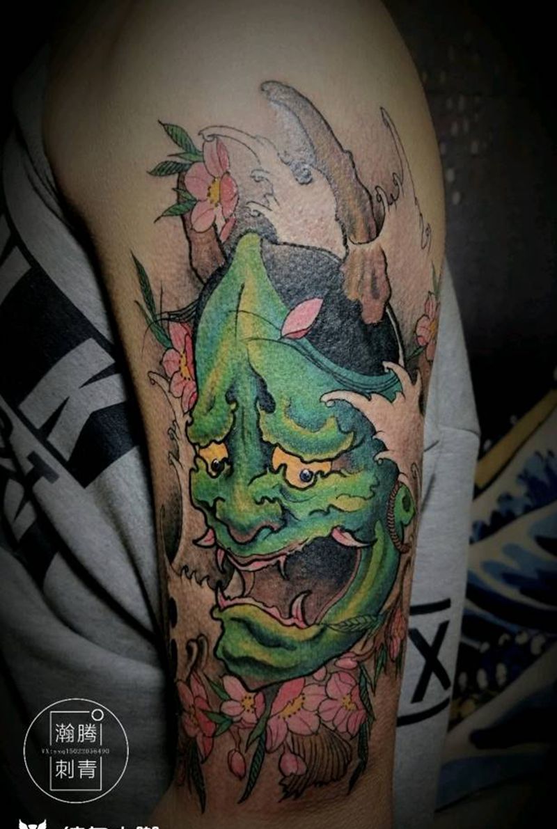 班若纹身图片_手臂新传统班若纹身图案