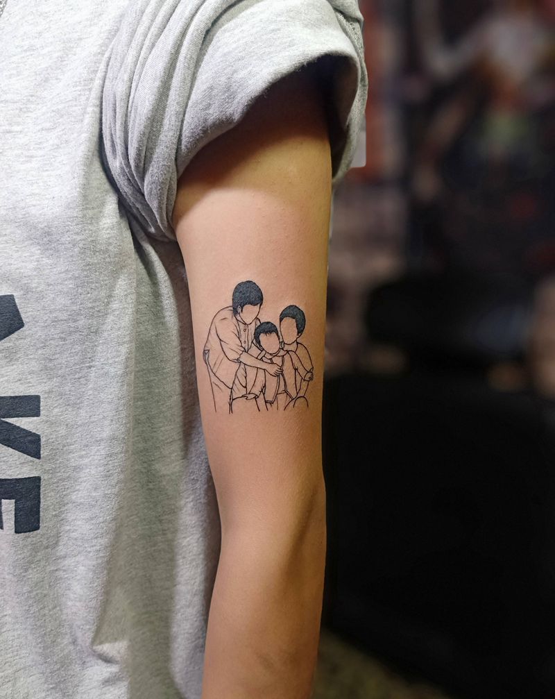 简笔画纹身图片_手臂纹身图案