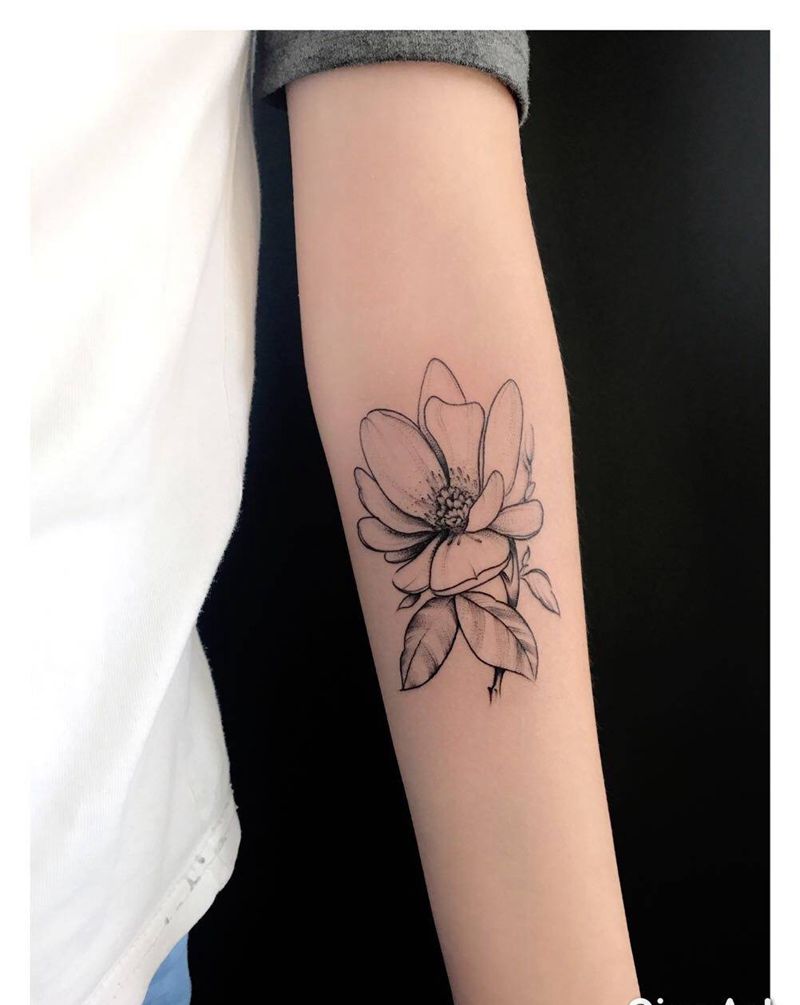 玉兰花纹身图片