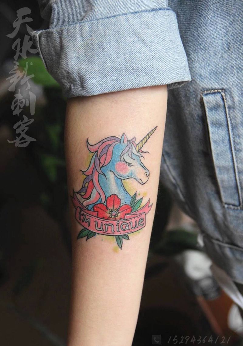 独角兽纹身图片