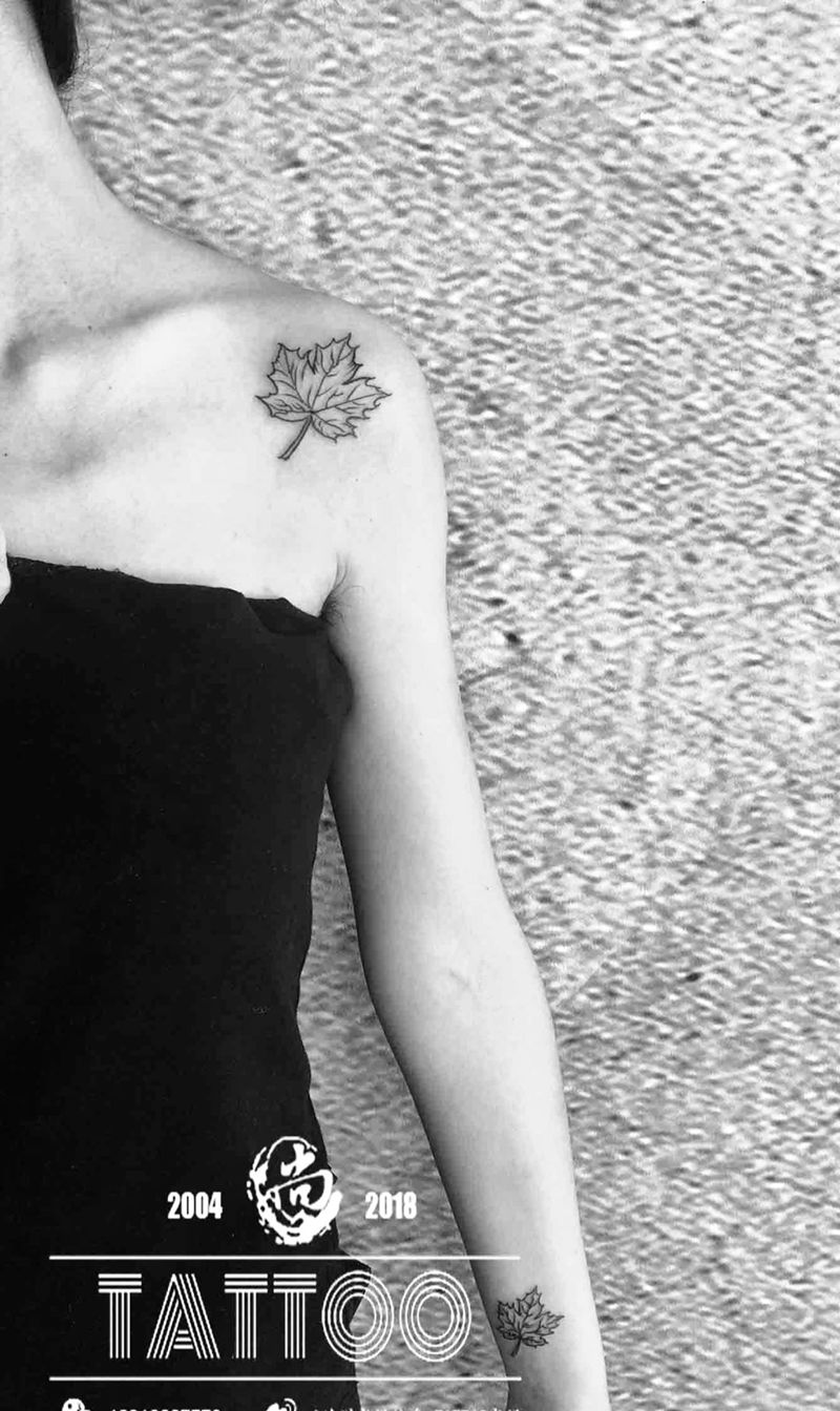 枫叶纹身图片