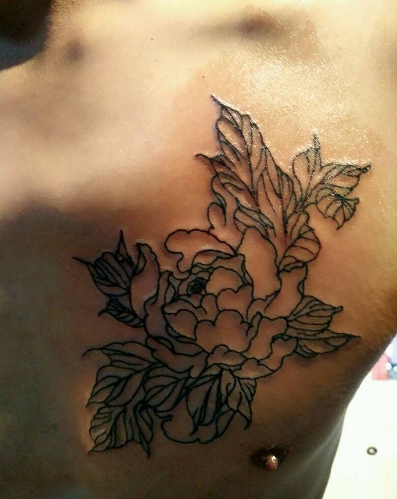 花胸牡丹纹身图片