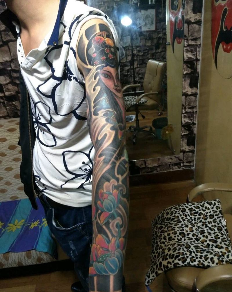 花臂添加新图加修改旧图，纹身图片